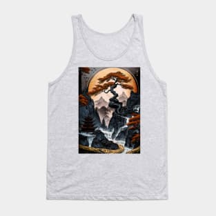 Japanese art tree landscape Tank Top